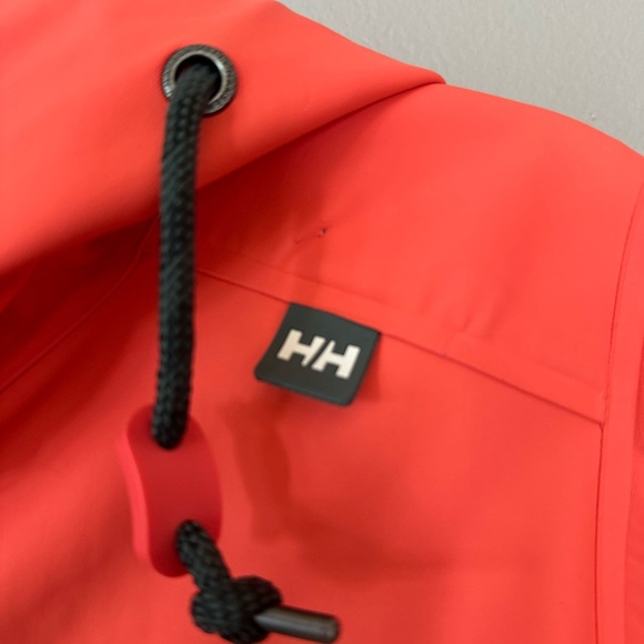 Helly Hansen Women's Orange Kirkwall Rain Jacket/Trenchcoat Blue Chambray Lining - Picture 3 of 7
